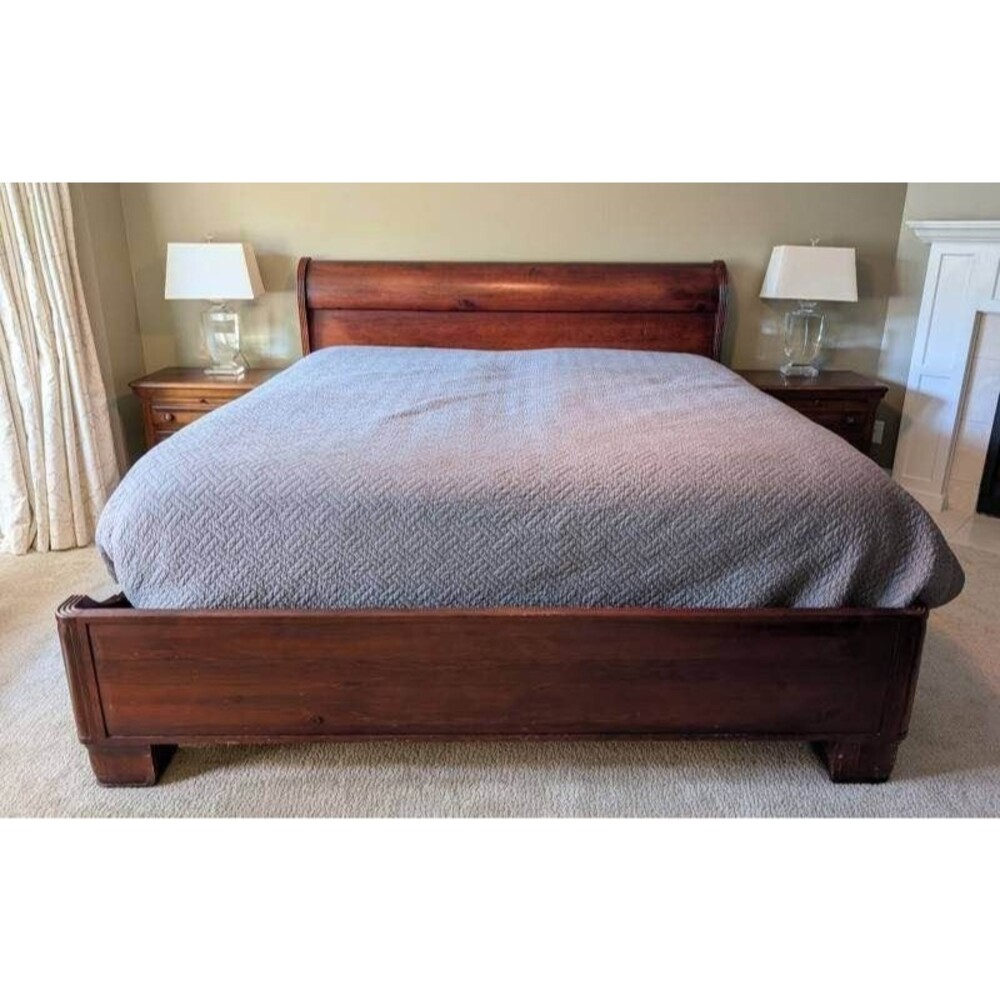 Pottery barn King size wooden Bedframe - Delivery options available